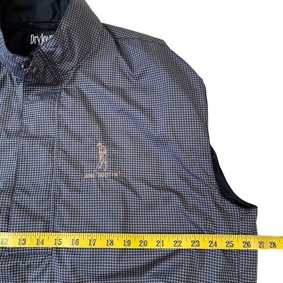 FootJoy DryJoys Golf Vest Men's Size XL Black Gray Houndstooth 2001 Scottie Logo - Picture 3 of 6